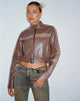Image de la veste zippée Derby en PU Tonal Brown