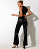 Image de Desta Pantalon en satin noir Fantasia Diamante