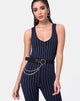 Image de Devile Unitard en Pinstripe Navy