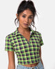 Image de Dhen Crop Top in Green and Purple Check