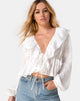 Image de Diar Top en Satin Rose Ivoire