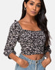 Image de Dimen Crop Top In Wild Tulip Black
