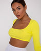 Image de Drea Crop Top in Rib Sunny Yellow