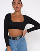 Image de Drea Crop Top in Rib Black