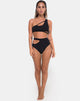 Image de la culotte de bikini Dreama en noir texturé