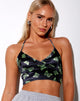Image de Dyla Crop Top in Black Butterfly Lime