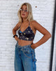 Image de Dyla Top en satin noir Butterfly