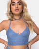Image de Dyla Crop Top in Blue Denim Hot Fix