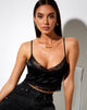 Image de Dyrana Crop Top in Black Rose Flock