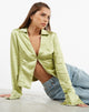 image de MOTEL X JACQUIE Chemise Edzia en satin Nile Green