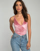 Image de Eikin Bodice Plunge en velours Blush