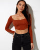 Image de Elcaca Crop Top in Rib Bombay Brown