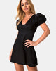 Image de la Mini robe Elfy en satin Cheetah Black