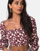 Image de Elina Crop Top in Wild Fleur Maroon