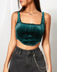 Image de Elix Crop Top in Velvet Forest Green