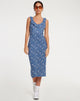 Image de Elleta Midi Dress in Retro Floral Blue