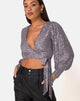 Image de Erina Longsleeve Top in Drape Net Silver