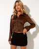 Image de la chemise Estesa en satin brun riche