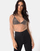 Image de Ether Longsleeve Top in Gold Glitter on Net Tan