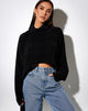 Image de l'Evie Cropped Jumper in Chenille Black