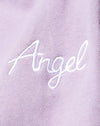 Broderie de l'ange violet en blanc