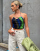 Image de MOTEL X OLIVIA NEILL Salet Crop Top in Solarized Green and Blue