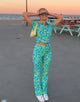 Image de Motel X Barbara Kristoffersen Wuma Cropped Shirt in Retro Daisy Blue