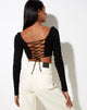 Image de Gadze Crop Top in Rib Black