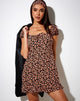 Image de la mini robe Galaca en fleurs d'automne