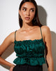 Image de Gamera Cami Top in Satin Forest Green