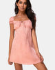 Image of Gaval Mini Dress in Satin Cheetah Dusty Pink