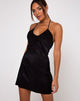 Image of Gelina Bodycon Dress in Satin Zebra Black