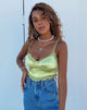 Image de Gemlou Cami Top in Satin Lime Green