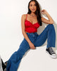 Image de Gemlou Cami Top in Satin Red