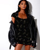 Image de la mini robe Genata en noir et or Rose Stamp