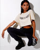 Image de Georgi Cropped Tee in Stone Angel Energy Wings