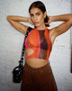 Image de Gilard Crop Top en orange solarisé et rose