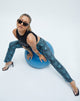 Image de Zoven Flare Trouser in Optic Polka Blue