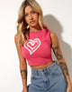 Image de Gimon Crop Top in Hot Pink Heart