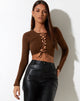 Gisy Crop Top in Cocoa Brown (Top court Gisy en brun cacao)
