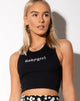 Image de Givas Crop Top en noir avec Babygirl en blanc