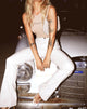 Image de Zoven Flare Trouser in Matte PU Stone