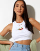 Image de Givas Crop Top in White Strawberry Embro