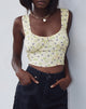 Image de la veste Gladis Crop Top in Wild Flower Lemon Drop