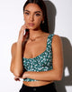 Image de la veste Gladis Crop Top in Floral Field Green