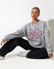 Image de Glan Sweatshirt en gris marron avec broderie "M Classics".