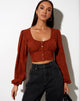 Image de Glario Crop Top in Mini Croc Brown