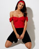 Image de Glasty Crop Top in Red Mesh Red Heart Flock