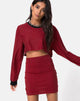 Image de Kimmy Bodycon Skirt in Mini Stripe Red and Black