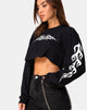 Image de Gocea Crop Top in Black with White Tribal